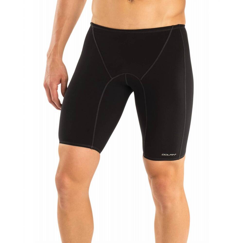 NEW DOLFIN chlorine resistant fitted jammer mens swim trunks in dol black